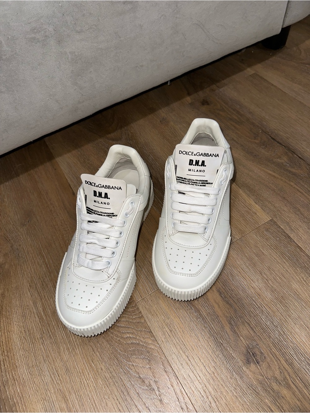 DOLCE & GABBANA Shoes White Miami Leather Low Top Sneakers